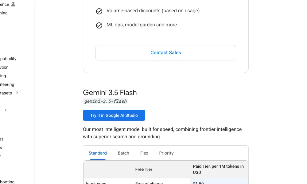 Gemini 3.5 Flash 核心定价与参数特写