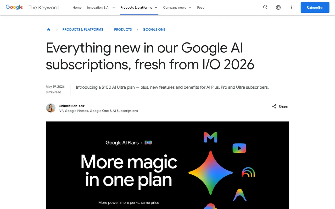 Google AI 订阅更新