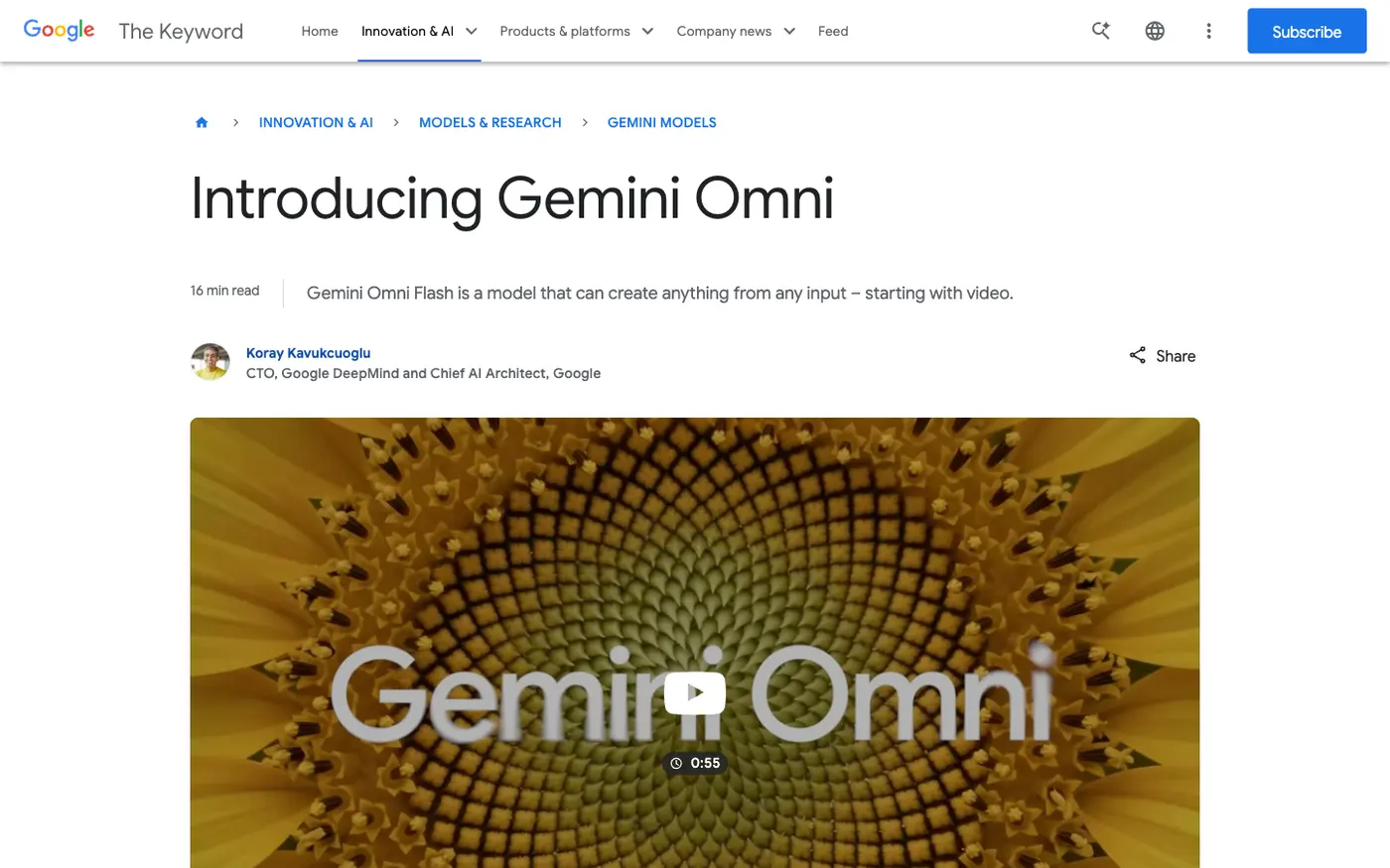Gemini Omni 官方页面