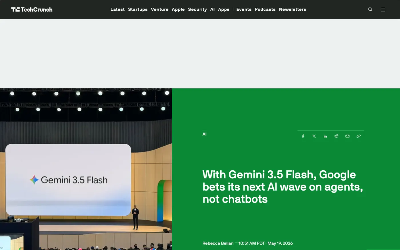 TechCrunch 对 Gemini 3.5 Flash 的拆解